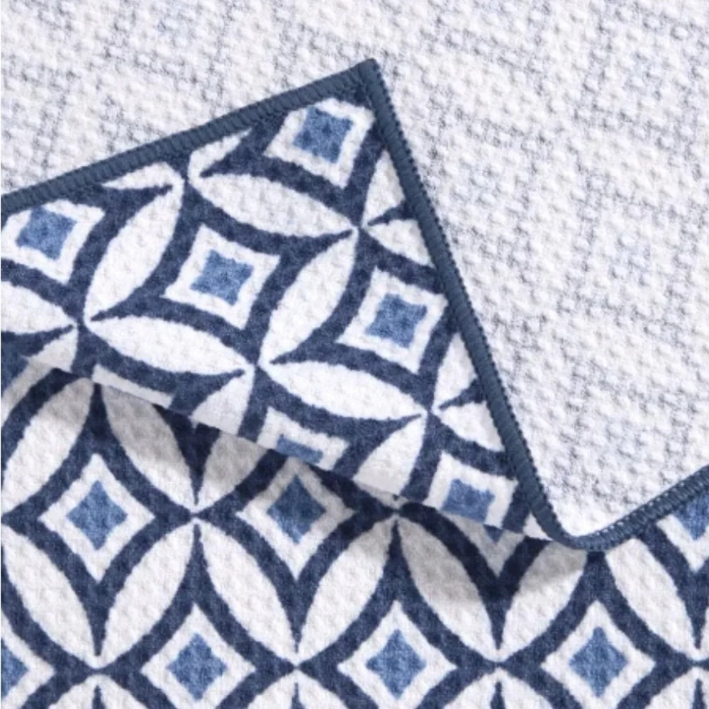 Microfiber Kitchen Towels, 8 Pack Blue 18x28